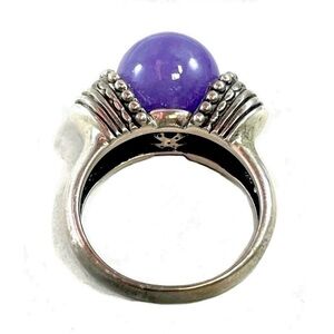 Vintage Lester Joy, 1970s Art Deco Sterling Silver Lavender Jade Ring